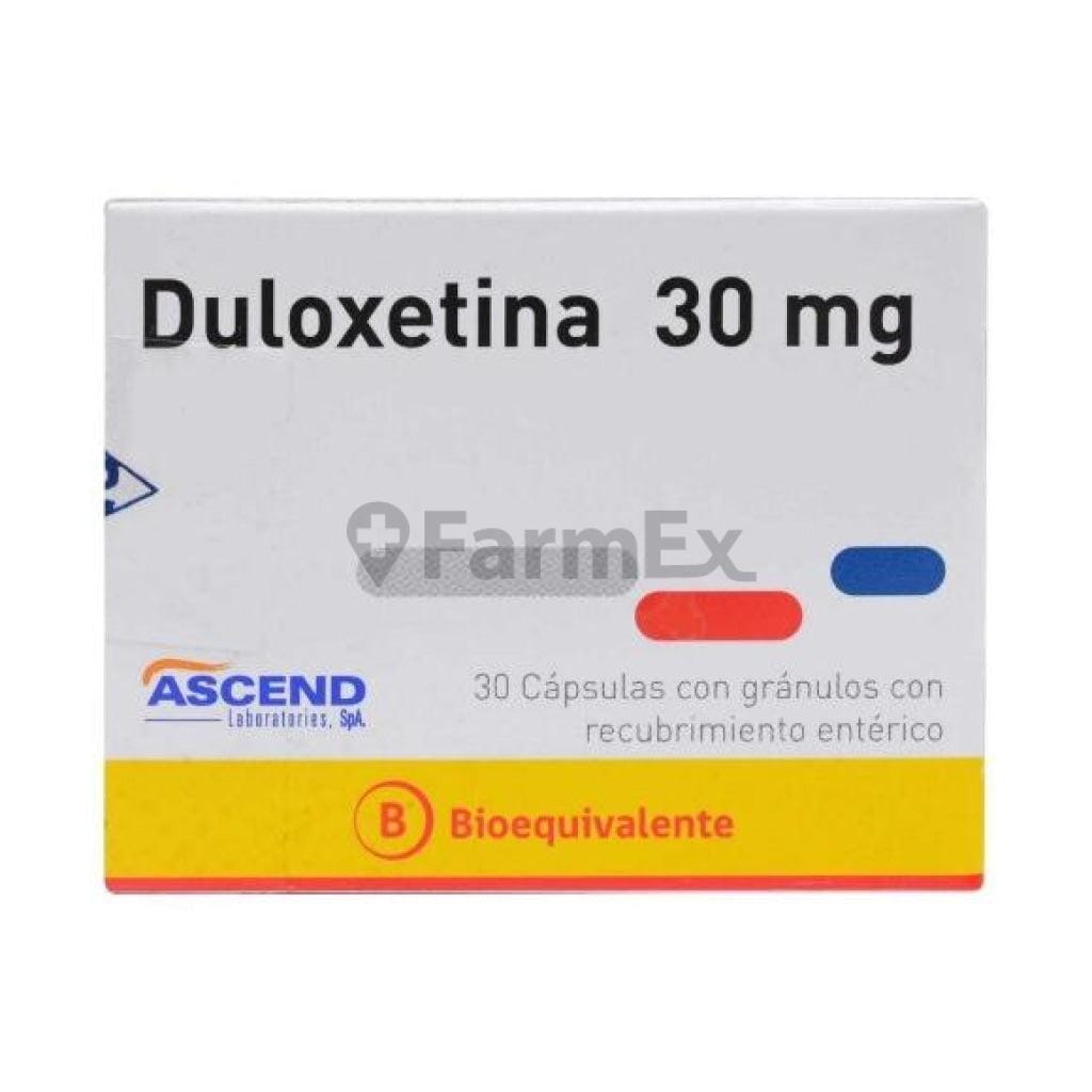 Duloxetina 30 mg x 30 cápsulas susc-1 de 5 meses Farmex-Suscripciones-Persistente